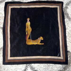 Vintage Erte “L” Initial Scarf By Carry Back LTD 35” Square